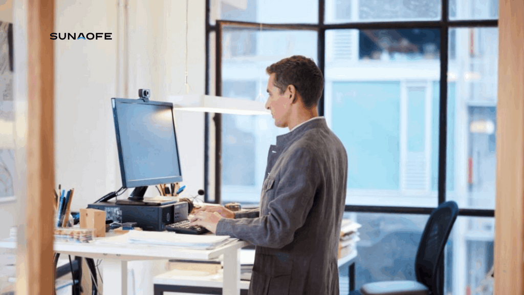 Exercises to do standing clearance at desk