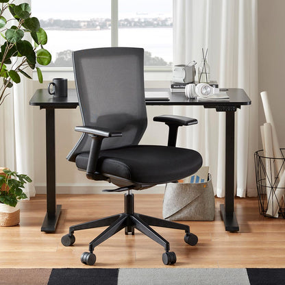 Grey Ergonomic Office Chairs with Lumbar Support and Wheels