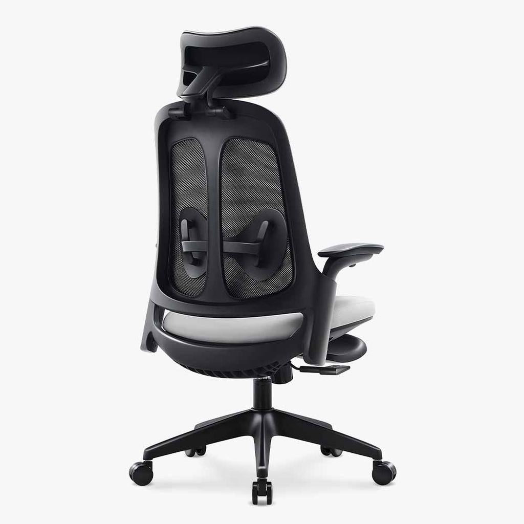 black grey ergonomic leather chairs with black frame