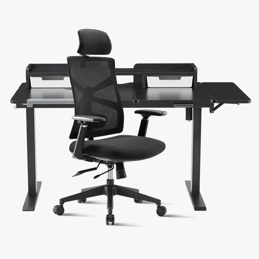 Sunaofe Black Ergonomic Office Chair and Desk Organizer