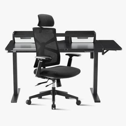 Sunaofe Black Ergonomic Office Chair and Desk Organizer