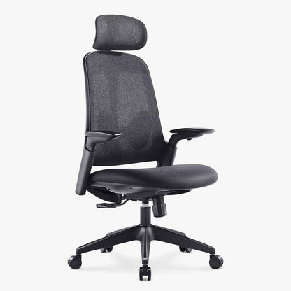 Sunaofe Ergonomic Office Chair Black Mesh Three Quarter View