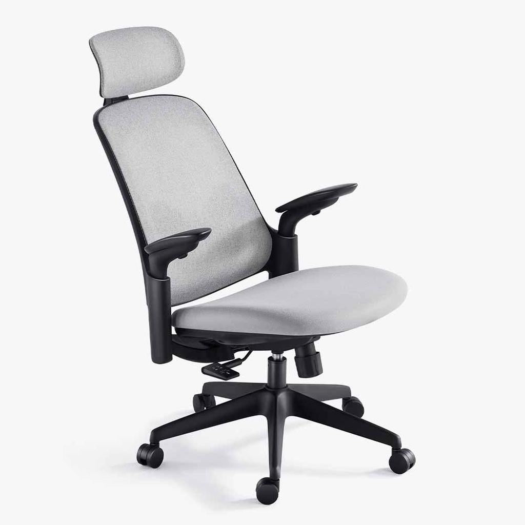 Sunaofe Ergonomic Office Chair Gray Mesh Angle View