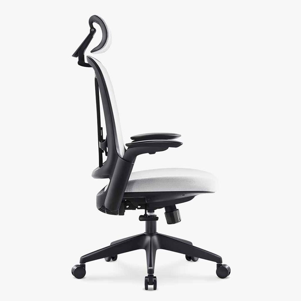 Sunaofe Ergonomic Office Chair Gray Mesh Side View