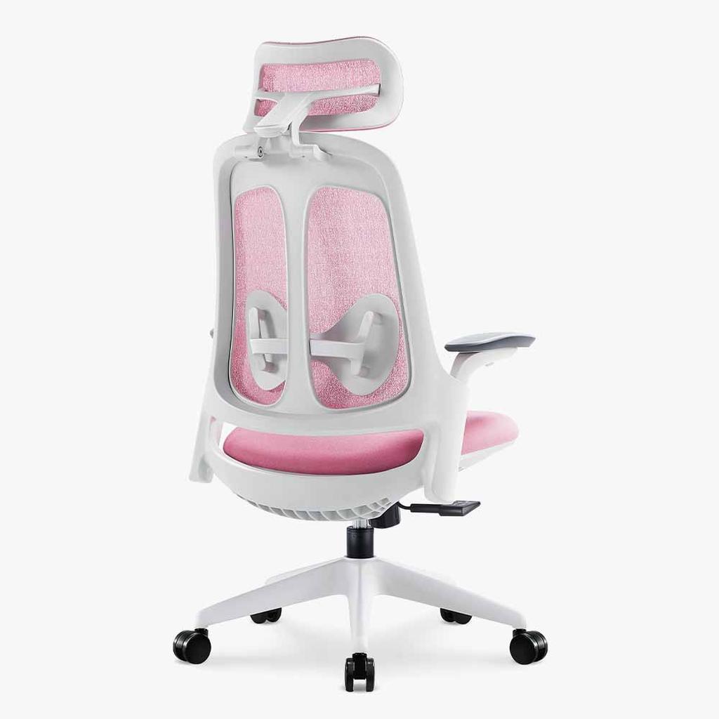 Sunaofe Ergonomic Office Chair Pink Mesh Back View