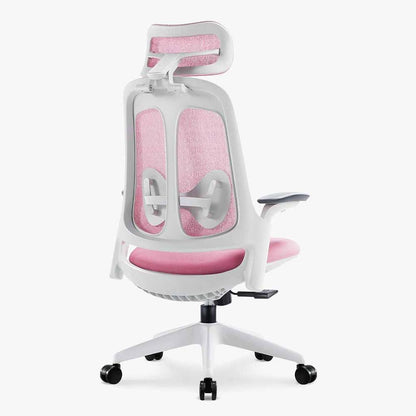 Sunaofe Ergonomic Office Chair Pink Mesh Back View