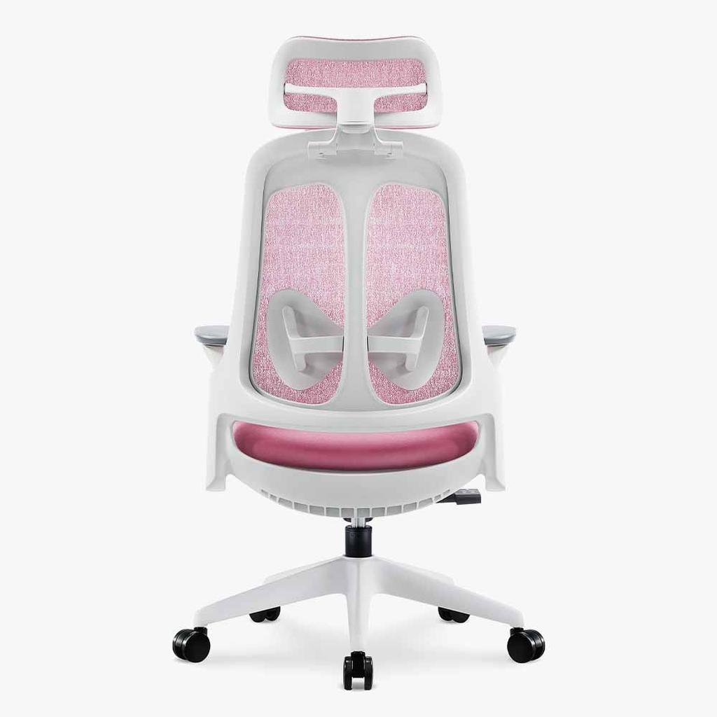 Sunaofe Ergonomic Office Chair Pink Mesh Rear View