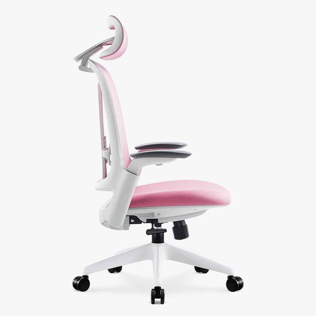 Sunaofe Ergonomic Office Chair Pink Mesh Side View