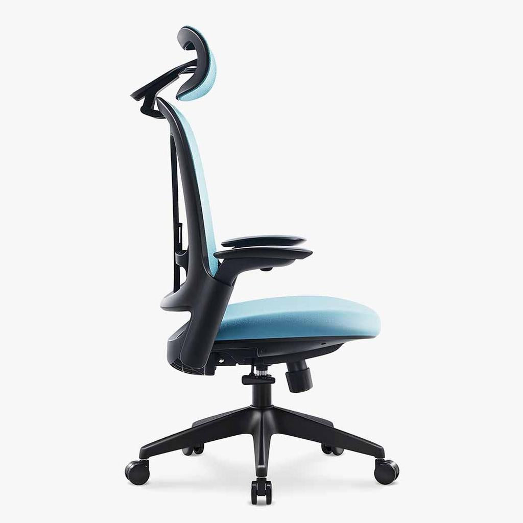 Sunaofe Ergonomic Office Chair Teal Mesh Side View