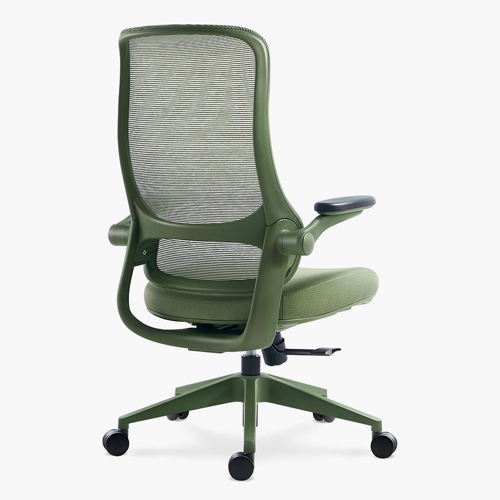 Sunaofe Ergonomic Sustainable Green Office Chair Three Quarter Rear View