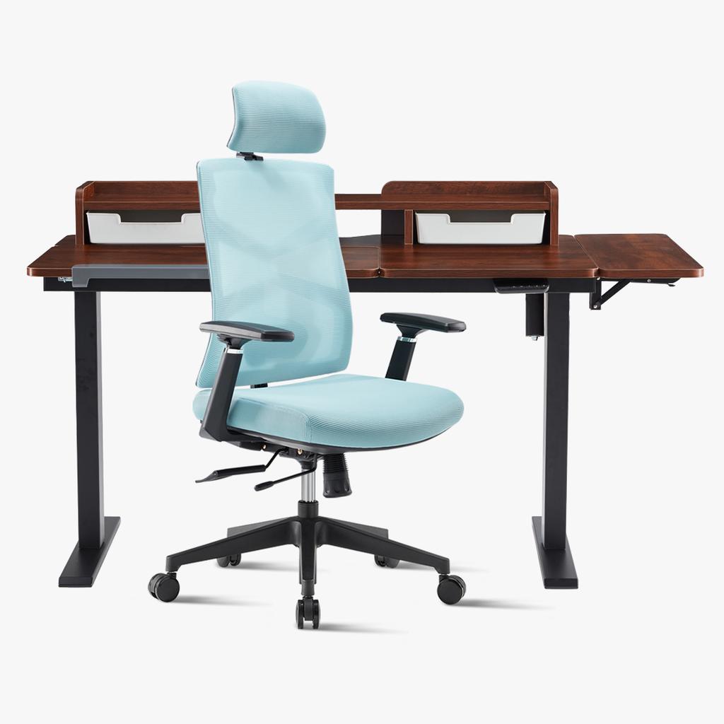 Sunaofe Light Blue Ergonomic Office Chair Desk Organizer