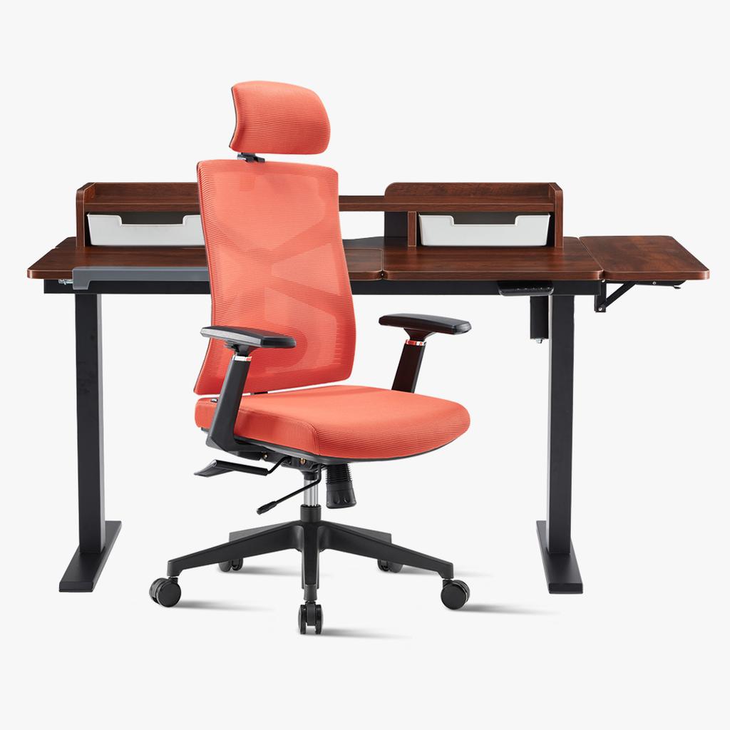 Sunaofe Orange Ergonomic Office Chair and Desk Organizer