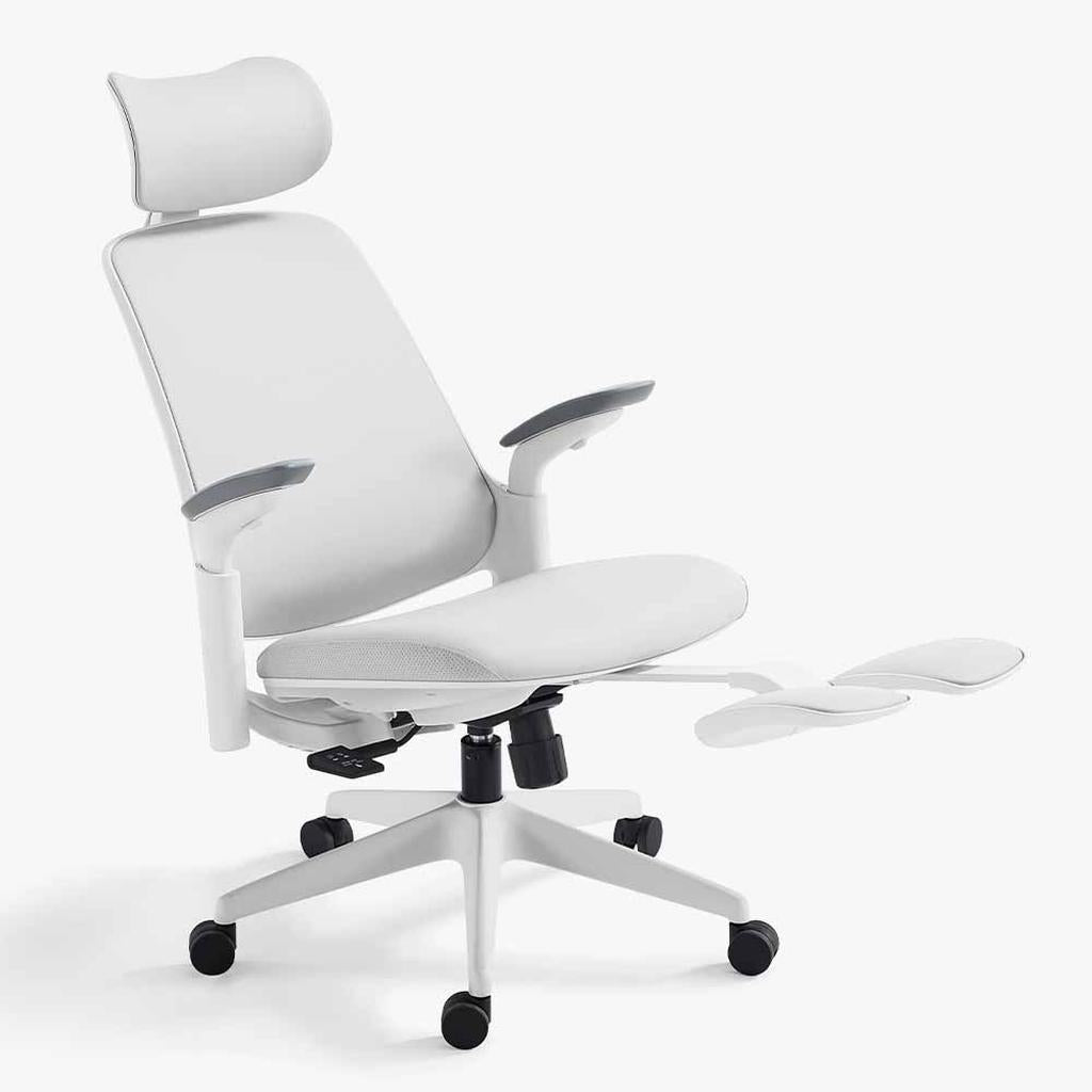 white ergonomic leather chair