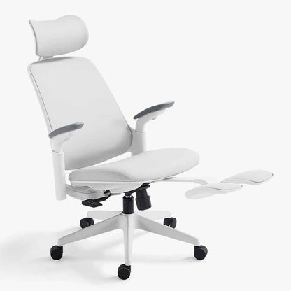 white ergonomic leather chair