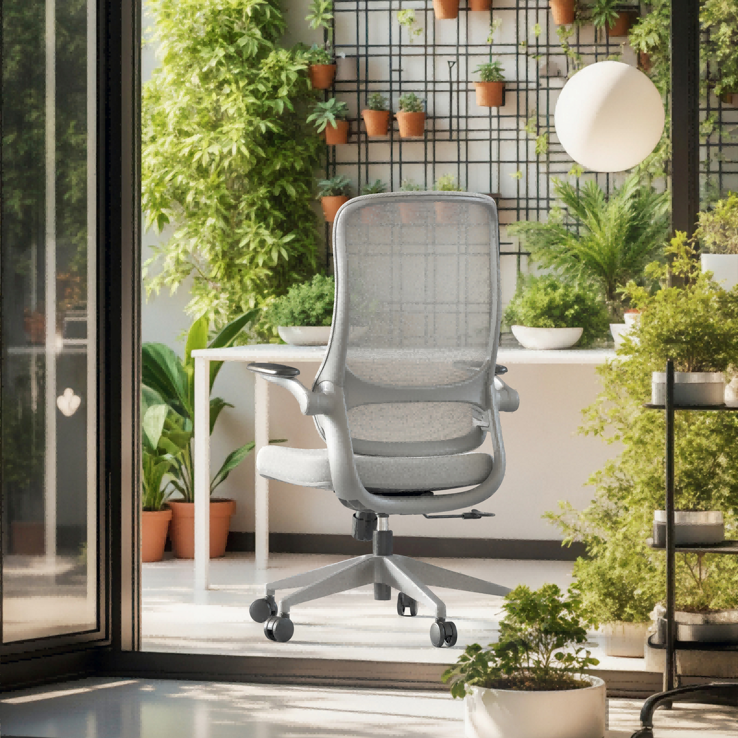 Resistance丨Gray Office Mesh Chair – Built for Discipline