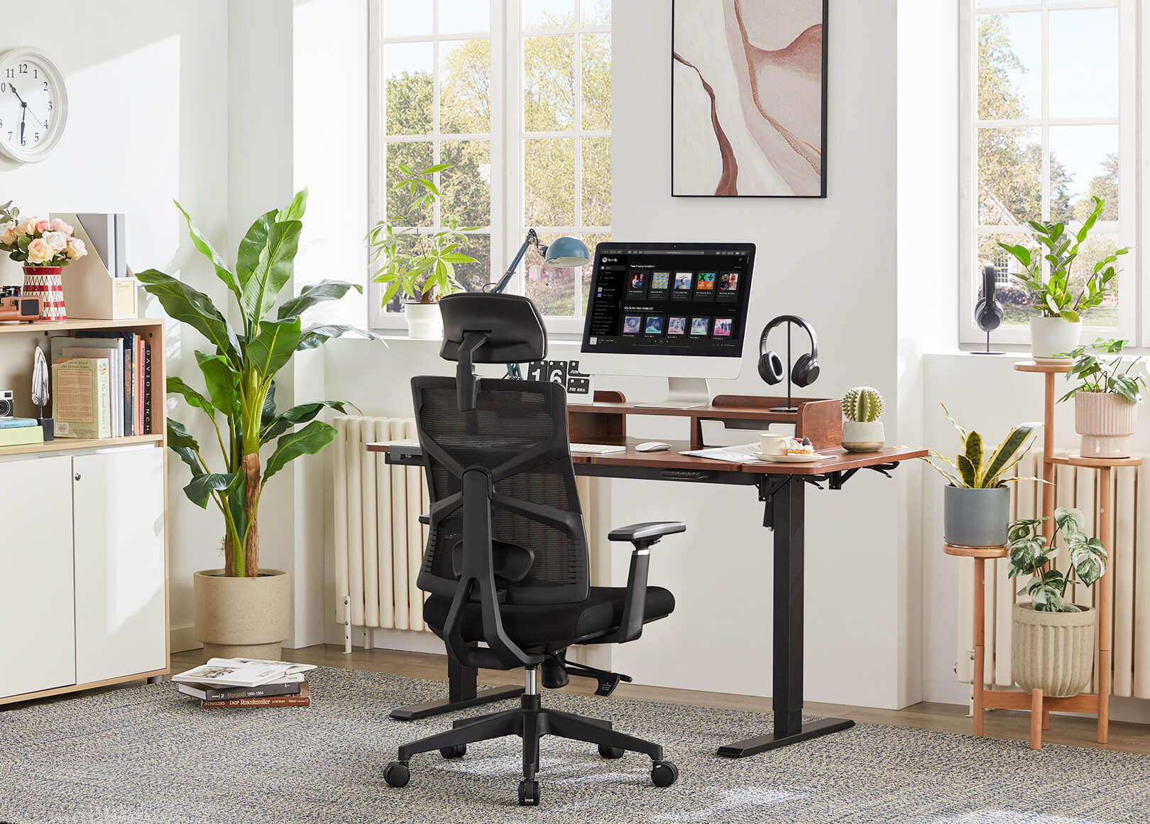 Maximize your productivity with the Black Voyager Pro Ergonomic Task Chair for Home Office, equipped with 3D Armrests, Lockable Backrest, and Lumbar Support