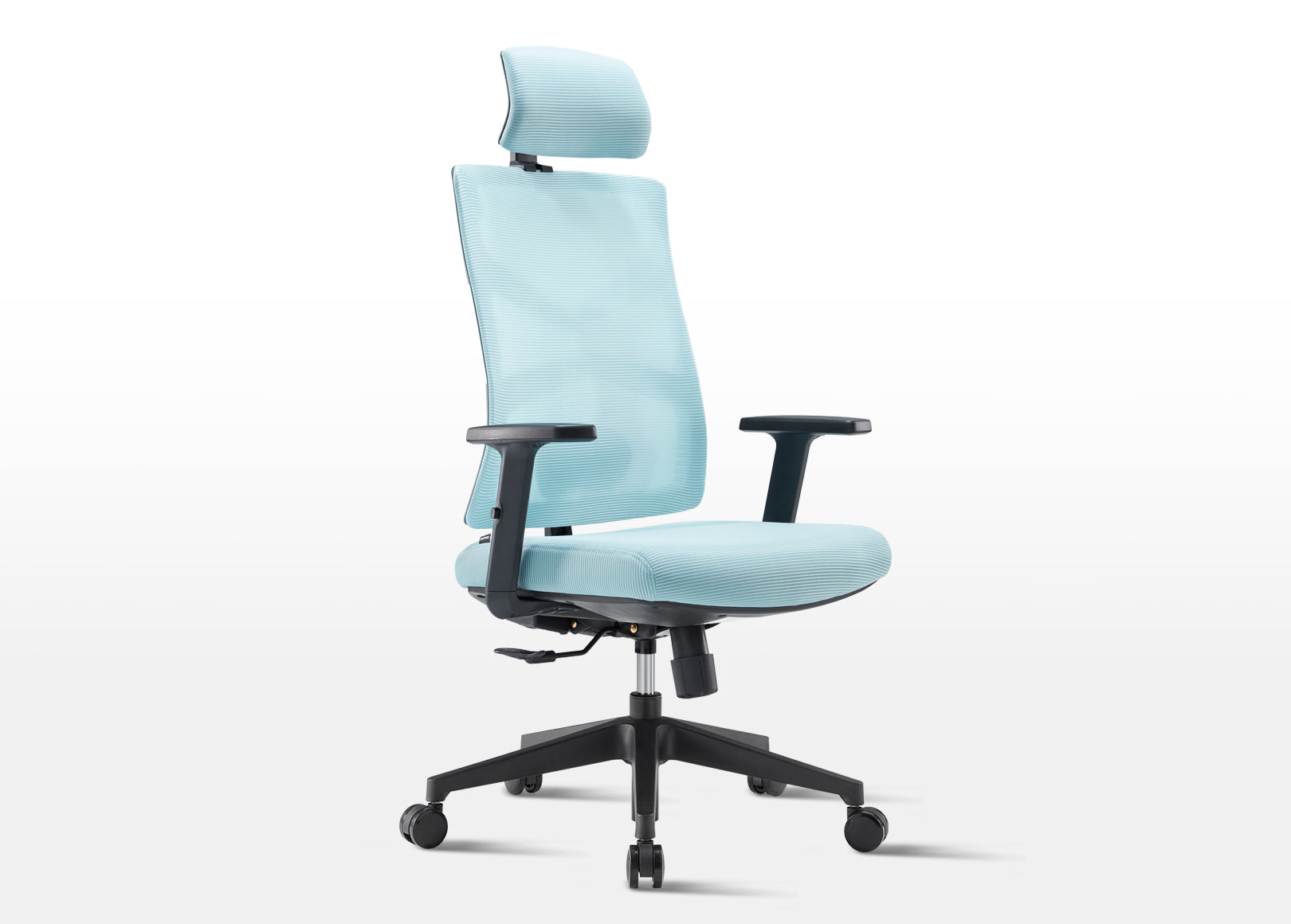 Stylish Cyan Ergonomic Chair for Home Office - Best Desk Chair with Lumbar Support, Armrests, and Adjustable Headrest