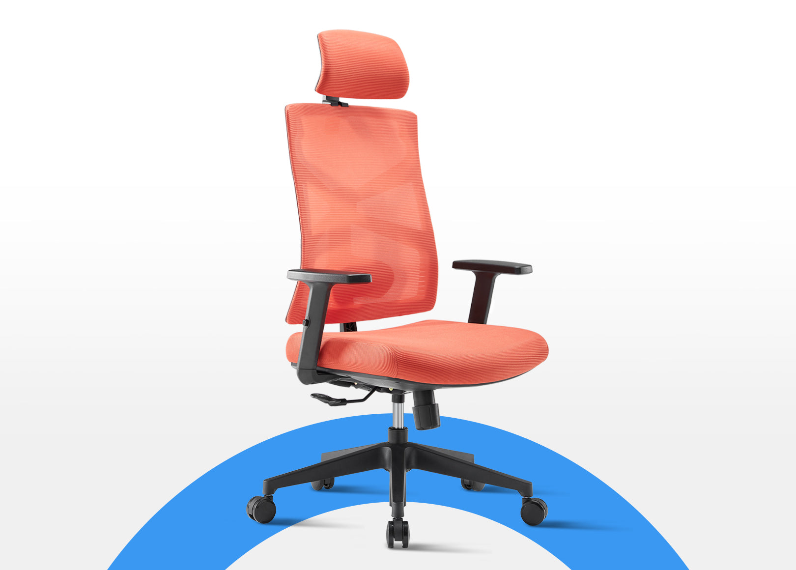 Orange Voyager High Back Office Chair with Adjustable Lumbar Support