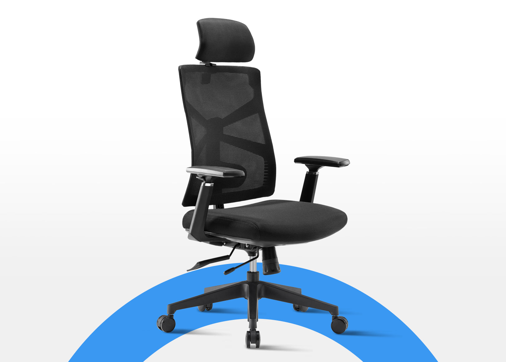 Black Voyager Pro Office Chair with Adjustable Armrests in height, length and pivot