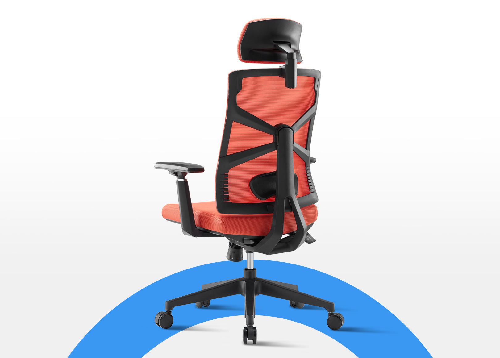 Boost Productivity and Health with Orange Voyager Pro Ergonomic Task Chair: 3D Armrests, Lockable Backrest, Adjustable Seat Depth and Lumbar Support