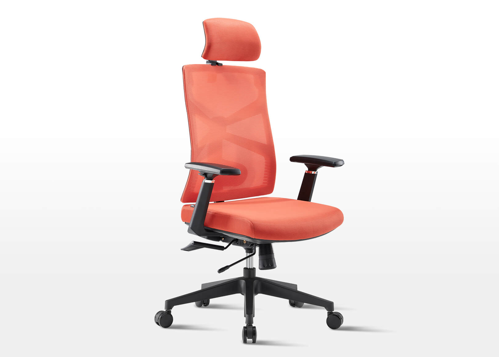 Ergonomic Mesh Office Chair Sunaofe Voyager Pro with Orange Finish - Adjustable Lumbar Support, 3D Armrests, and Lockable Backrest
